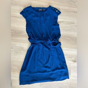 Guess Lined Sleeveless Navy Dress with wait belt and Gold Shank Buttons